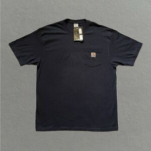 NWT Vintage 90’s Carhartt Men’s Navy Pocket T-Shirt. Size L.